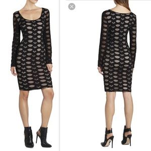Bcbgmaxazria Tanya black lace long sleeve dress